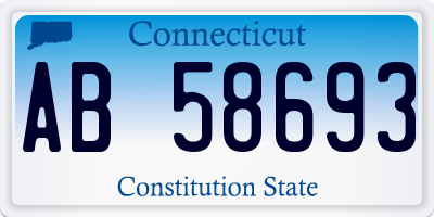 CT license plate AB58693