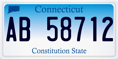 CT license plate AB58712