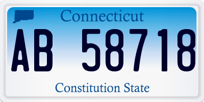 CT license plate AB58718