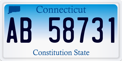 CT license plate AB58731