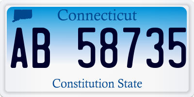 CT license plate AB58735