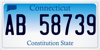 CT license plate AB58739