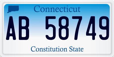 CT license plate AB58749