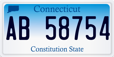 CT license plate AB58754