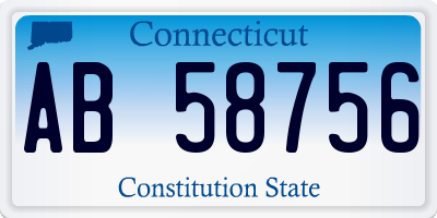 CT license plate AB58756