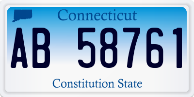 CT license plate AB58761