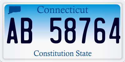 CT license plate AB58764
