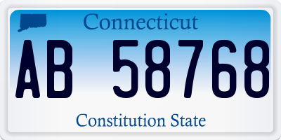 CT license plate AB58768