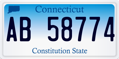 CT license plate AB58774