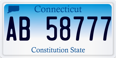 CT license plate AB58777