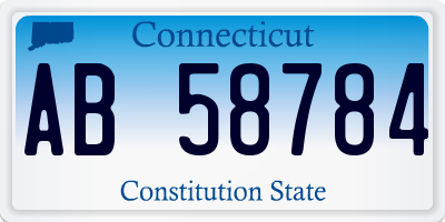 CT license plate AB58784