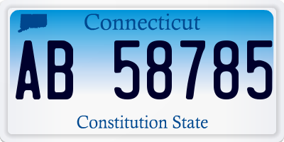 CT license plate AB58785