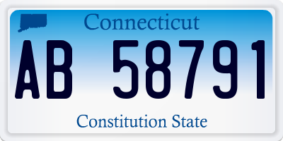 CT license plate AB58791
