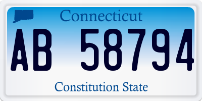 CT license plate AB58794