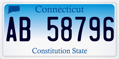 CT license plate AB58796