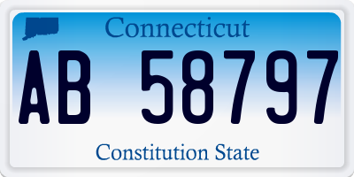 CT license plate AB58797