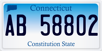 CT license plate AB58802