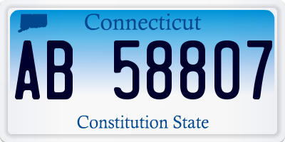 CT license plate AB58807