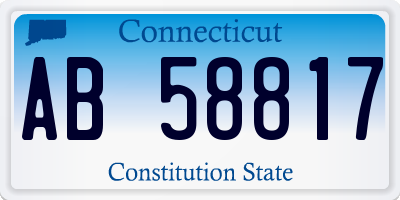 CT license plate AB58817