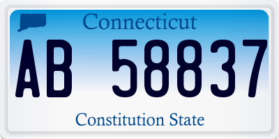 CT license plate AB58837