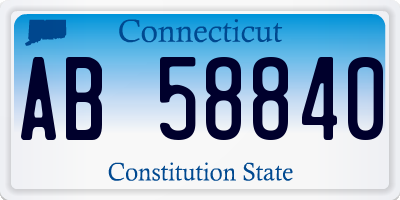 CT license plate AB58840
