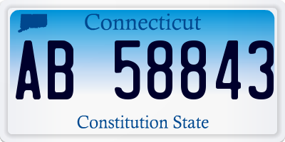CT license plate AB58843