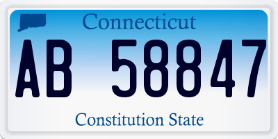 CT license plate AB58847