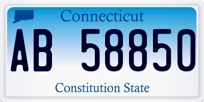 CT license plate AB58850