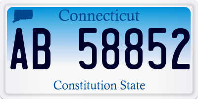 CT license plate AB58852