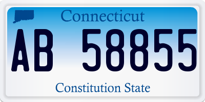 CT license plate AB58855