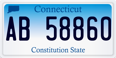 CT license plate AB58860
