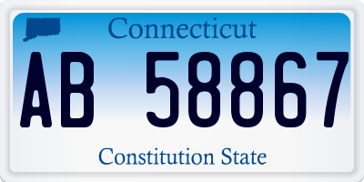 CT license plate AB58867