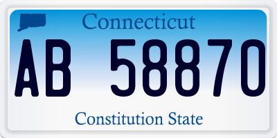 CT license plate AB58870