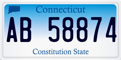 CT license plate AB58874