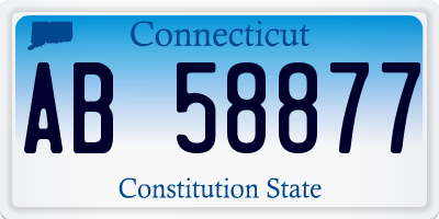 CT license plate AB58877