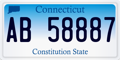 CT license plate AB58887