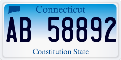 CT license plate AB58892