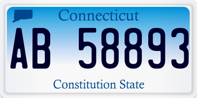 CT license plate AB58893