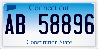 CT license plate AB58896