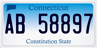 CT license plate AB58897
