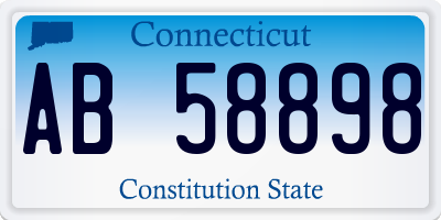 CT license plate AB58898