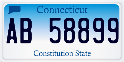 CT license plate AB58899
