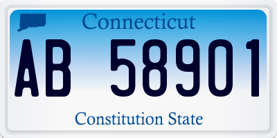 CT license plate AB58901