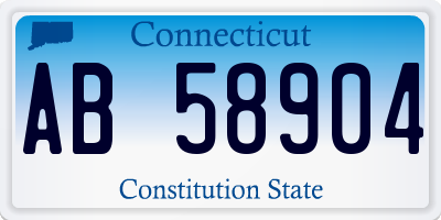 CT license plate AB58904
