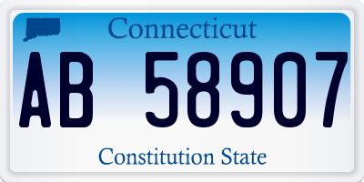CT license plate AB58907