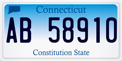 CT license plate AB58910
