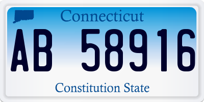 CT license plate AB58916