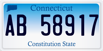 CT license plate AB58917