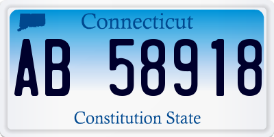 CT license plate AB58918