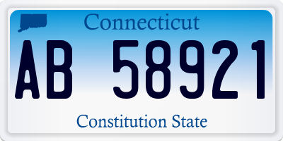 CT license plate AB58921